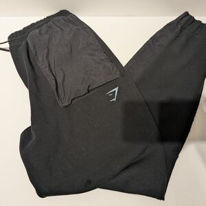 Gymshark Black Joggers with Grey Logo